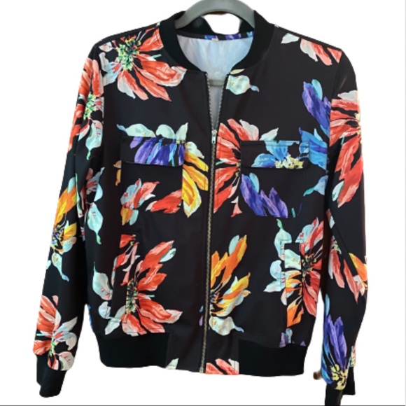 BOMBER JACKET FLORAL PRINT - Picture 3 of 7